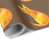 Ginger Cat niedliche Aquarellbilderkunst Geschenkpapier (Rolleneckpunkt)