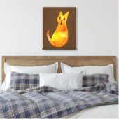 Ginger Cat niedliche Aquarellbilderkunst Leinwanddruck (Insitu (Schlafzimmer))