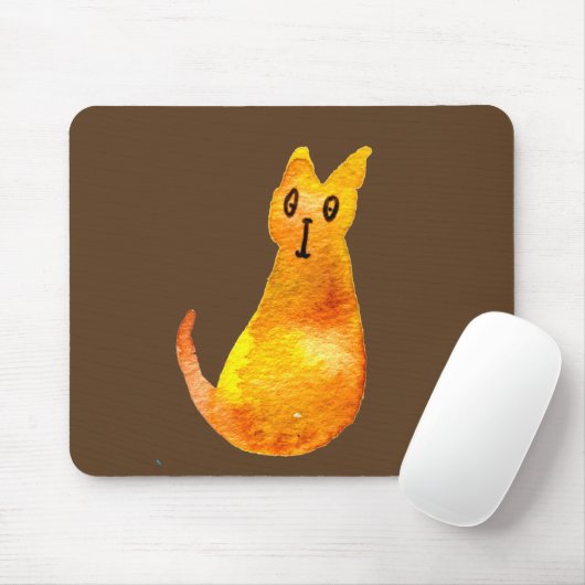 Ginger Cat niedliche Aquarellbilderkunst Mousepad (Mit Mouse)