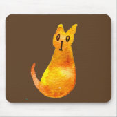 Ginger Cat niedliche Aquarellbilderkunst Mousepad (Vorne)