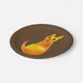 Ginger Cat niedliche Aquarellbilderkunst Pappteller (Schrägansicht)