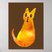 Ginger Cat niedliche Aquarellbilderkunst Poster (Vorne)