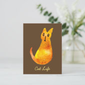 Ginger Cat niedliche Aquarellbilderkunst Postkarte (Stehend Vorderseite)