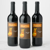 Ginger Cat niedliche Aquarellbilderkunst Weinetikett (Flaschen)