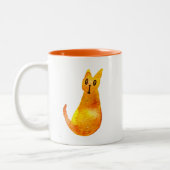 Ginger Cat niedliche Aquarellbilderkunst Zweifarbige Tasse (Links)