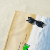 Ginger Cat on Hammock mit Palm Trees Sand & Ocean Strandtuch (Beispiel)