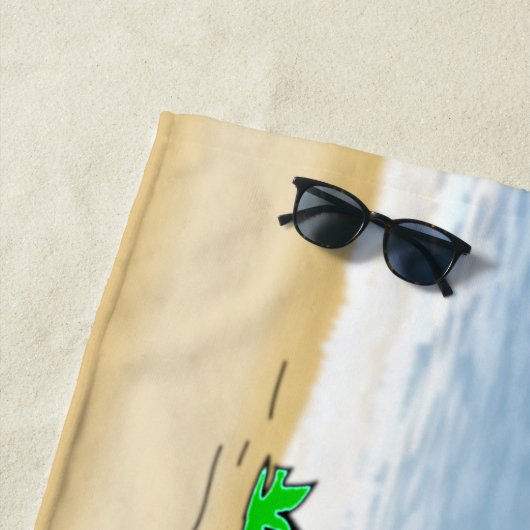 Ginger Cat on Hammock mit Palm Trees Sand & Ocean Strandtuch (Beispiel)