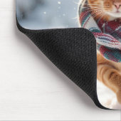 Ginger Cat On Snow Mousepad (Ecke)