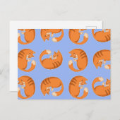 Ginger Cat Pattern Postcard Postkarte (Vorne/Hinten)