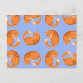 Ginger Cat Pattern Postcard Postkarte (Vorderseite)