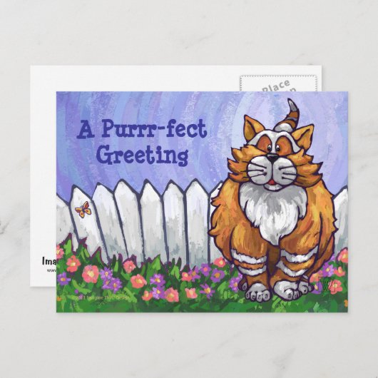 Ginger Cat Personalisiert Postcard Postkarte (Vorne/Hinten)