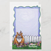 Ginger Cat Personalisiert Stationery Briefpapier (Vorne/Hinten)