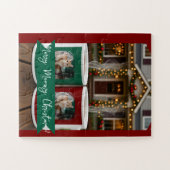 Ginger cat, Photo Text Customize ,Meowy Christmas, Puzzle (Horizontal)