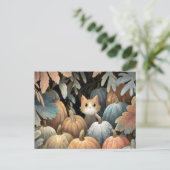 Ginger Cat Pumpkin Patch Postkarte (Stehend Vorderseite)