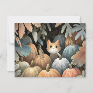 Ginger Cat Pumpkin Patch Postkarte