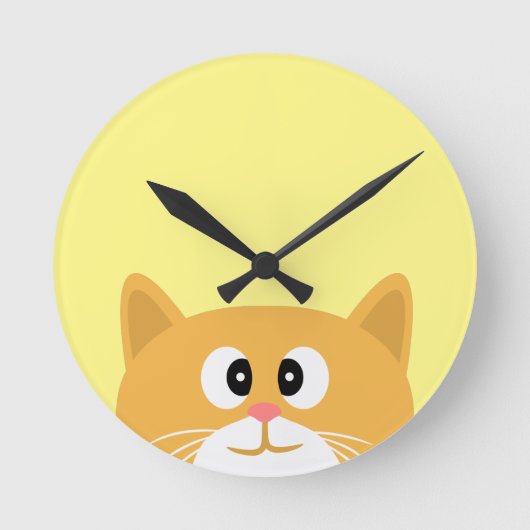 Ginger Cat Runde Wanduhr (Vorderseite)