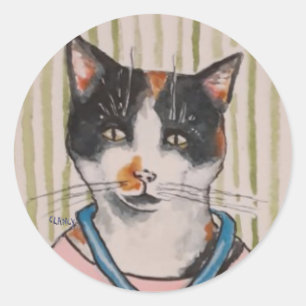 Ginger Cat Runder Aufkleber