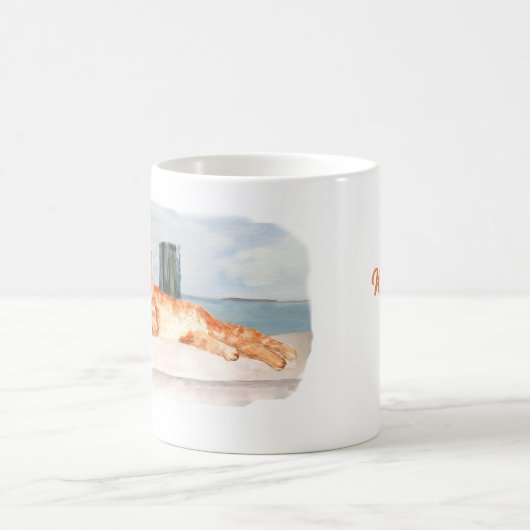 Ginger Cat Seaside Tasse, 325 ml Kaffeetasse (Mittel)