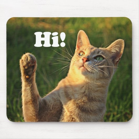 Ginger Cat Sprichwort Hi! Mousepad (Vorne)