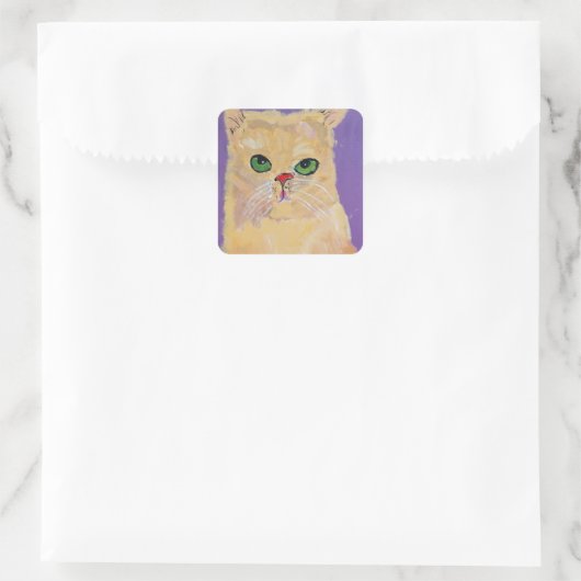 Ginger Cat Square Stickers (Tasche)