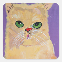 Ginger Cat Square Stickers