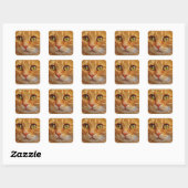 Ginger Cat Square Stickers - Glossy (Blatt)
