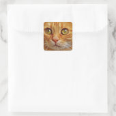 Ginger Cat Square Stickers - Glossy (Tasche)