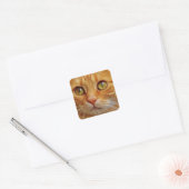 Ginger Cat Square Stickers - Glossy (Umschlag)