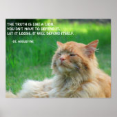 Ginger Cat St. Augustine Wahrheit Zitat Poster (Vorne)