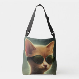 GINGER-CAT-SUNGLASSENPURSE, ALLE ÜBER DIE DRUCKTE  TRAGETASCHEN MIT LANGEN TRÄGERN
