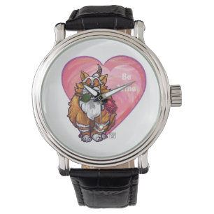Ginger Cat Valentine's Day Armbanduhr