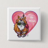 Ginger Cat Valentine's Day Button (Vorderseite)