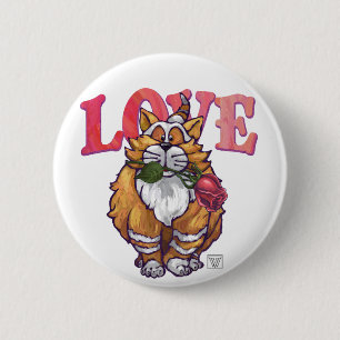 Ginger Cat Valentine's Day Button