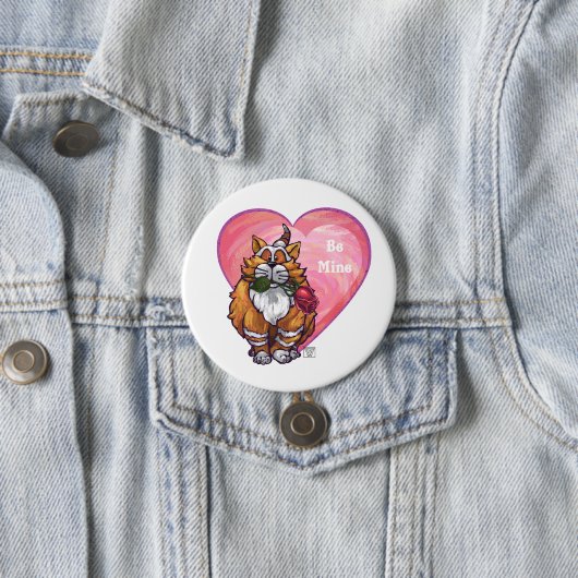Ginger Cat Valentine's Day Button (Beispiel)