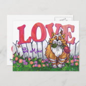 Ginger Cat Valentine's Day Feiertagspostkarte (Vorne/Hinten)