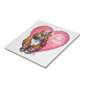 Ginger Cat Valentine's Day Fliese (Seite)
