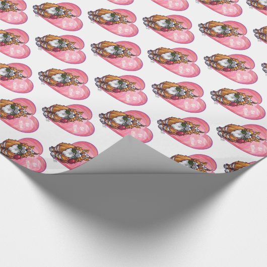 Ginger Cat Valentine's Day Geschenkpapier (Ecke)