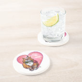 Ginger Cat Valentine's Day Getränkeuntersetzer (Seite)