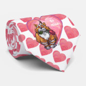 Ginger Cat Valentine's Day Krawatte (Gerollt)