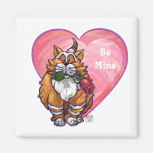 Ginger Cat Valentine's Day Magnet