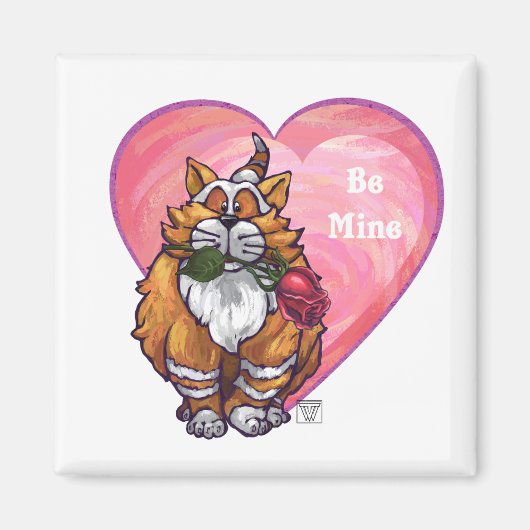 Ginger Cat Valentine's Day Magnet (Vorne)