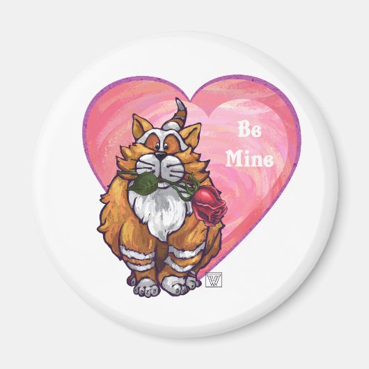 Ginger Cat Valentine's Day Magnet (Vorne)