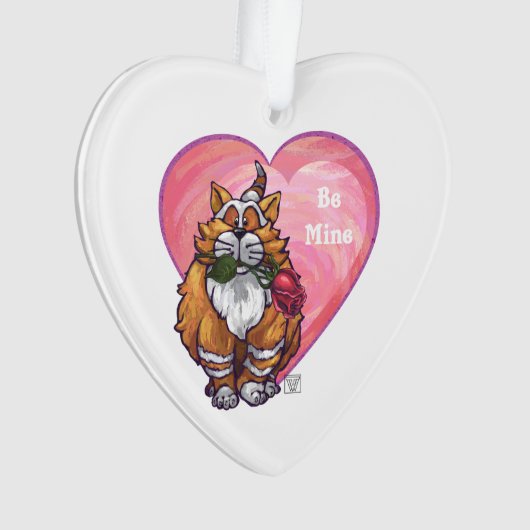Ginger Cat Valentine's Day Ornament (Vorderseite)