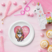 Ginger Cat Valentine's Day Pappteller (Party)