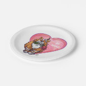 Ginger Cat Valentine's Day Pappteller (Schrägansicht)