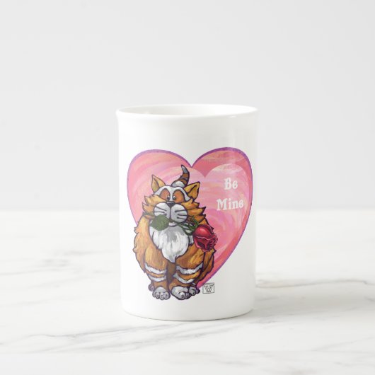 Ginger Cat Valentine's Day Porzellantasse (Vorderseite)