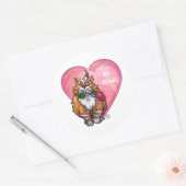 Ginger Cat Valentine's Day Runder Aufkleber (Umschlag)