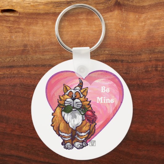 Ginger Cat Valentine's Day Schlüsselanhänger (Vorderseite)