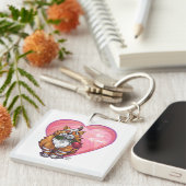 Ginger Cat Valentine's Day Schlüsselanhänger (Vorderseite rechts)