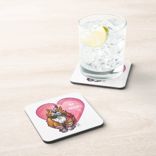 Ginger Cat Valentine's Day Untersetzer (Rechte Seite)